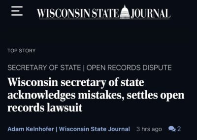 Wisconsin secretary of state acknowledges mistakes, settles open records lawsuit