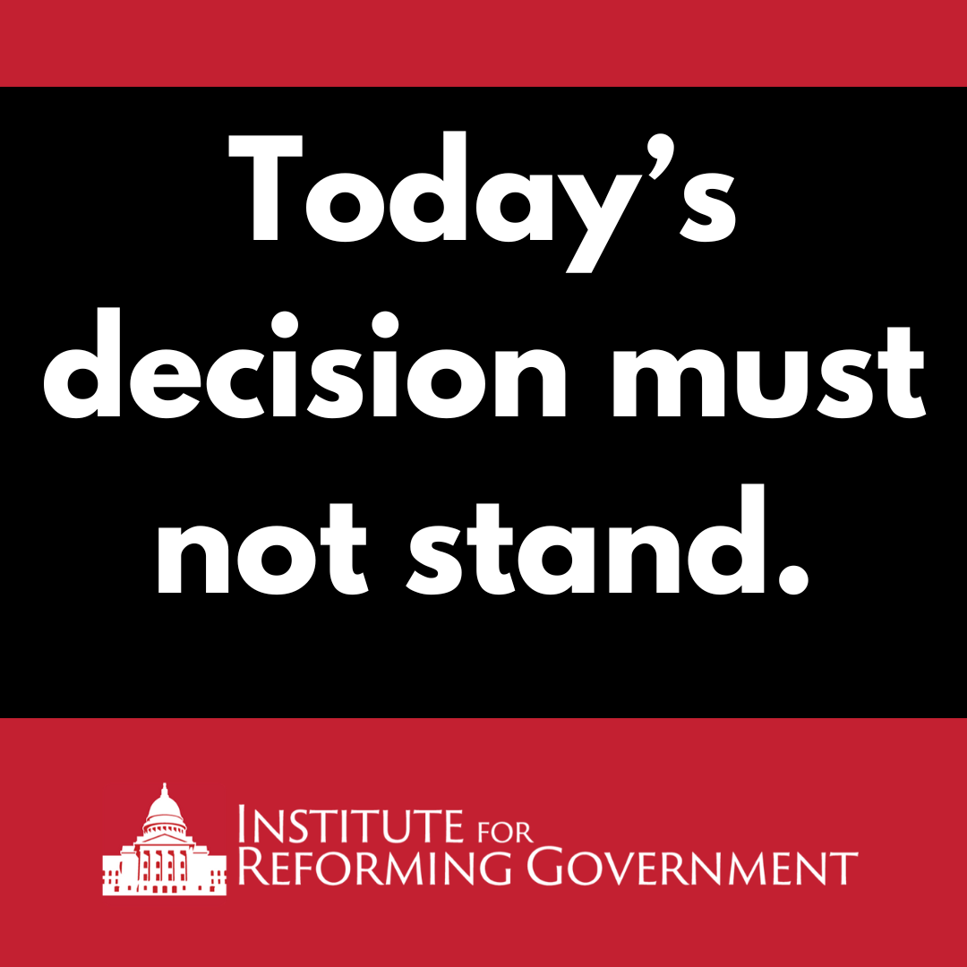 Today’s Decision Must not Stand