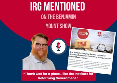 “Thank God for a place like… the Institute for Reforming Government”