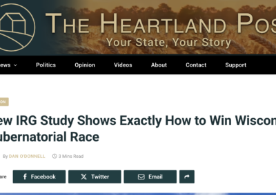 From the Heartland Post: New IRG Study Shows Exactly How to Win Wisconsin’s Gubernatorial Race