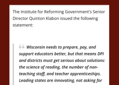 Fox 11: New data shows drop in Wisconsin educator retention, roundtable in Green Bay Monday