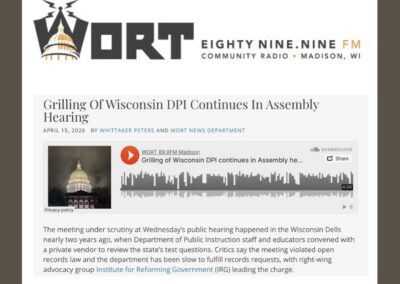 Grilling of Wisconsin DPI continues in Assembly hearing
